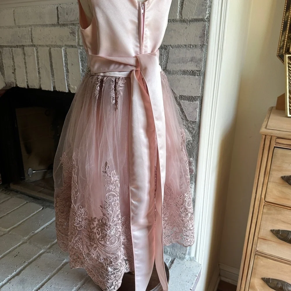Elegant Pink Lace Kids Dress 3T